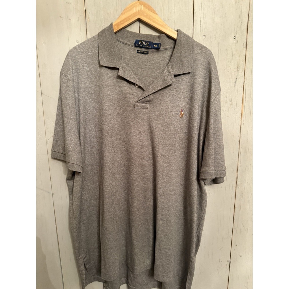 Polo Ralph Lauren Polo Shirt Mens Sz-XXL Pima Soft Touch Heather Gray Golf